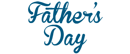 Niebieski niewielki napis Dzień Ojca